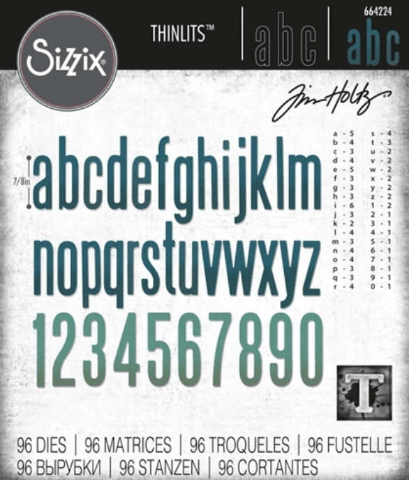 Sizzix - Tim Holtz - Thinlits Dies - Alphanumeric Classic Lower - Messy Papercrafts