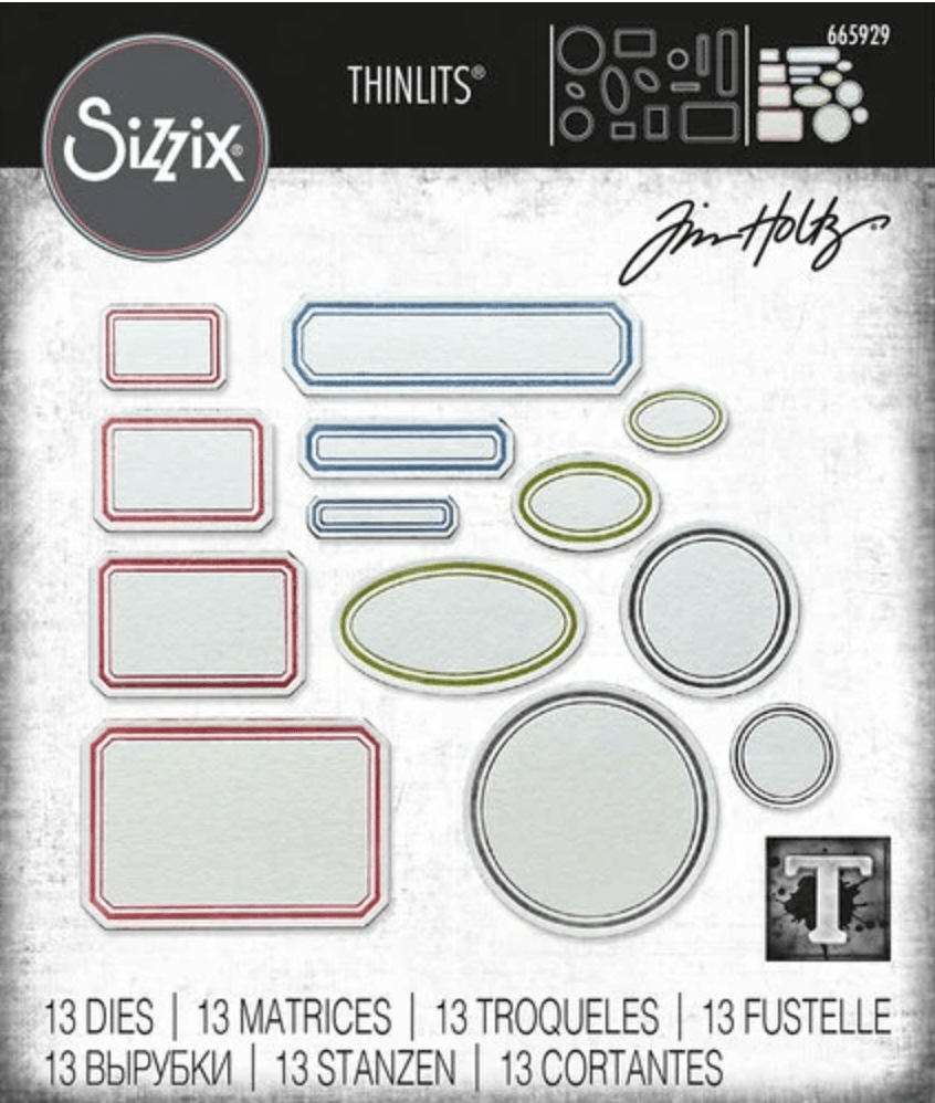 Sizzix - Tim Holtz - Thinlits Dies - Vintage Labels - Messy Papercrafts