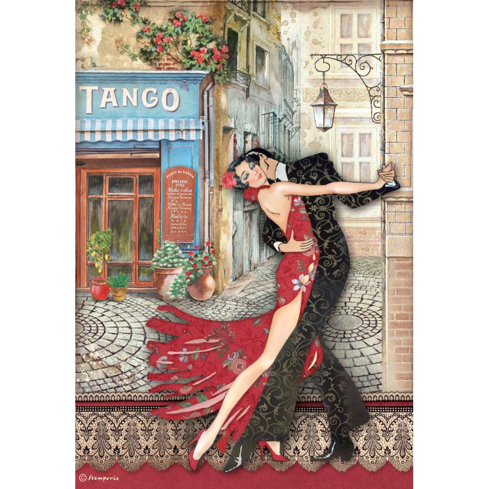 Stamperia - A4 Rice Paper - Desire - Tango - Messy Papercrafts