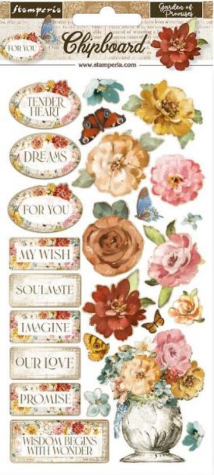 Stamperia - Chipboard cm 15x30 - Garden of Promises Stamperia