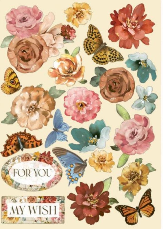 Stamperia - Colored Wooden Shape A5 - Garden of Promises - For You My Wish Stamperia