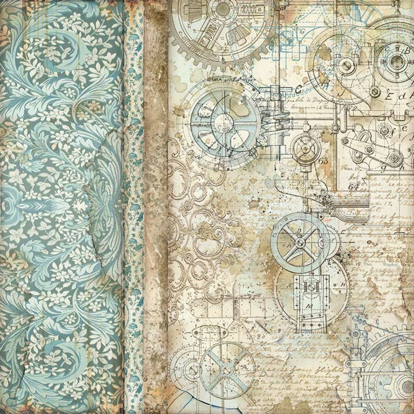 Stamperia - Scrapbooking Extra small Pad 10 sheets cm 15,24x15,24 (6"x6") - Sir Vagabond Aviator Stamperia