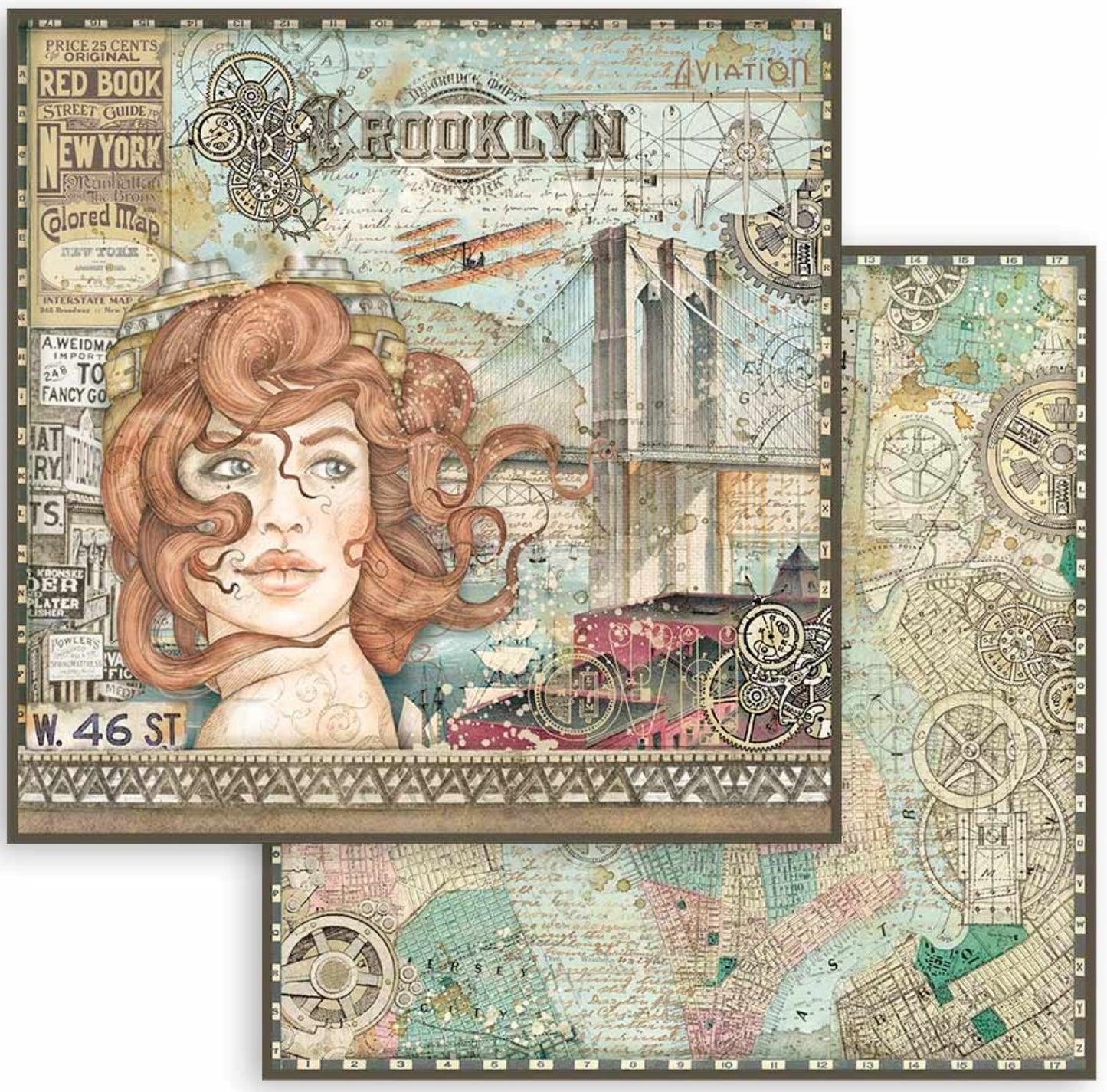 Stamperia - Scrapbooking Extra small Pad 10 sheets cm 15,24x15,24 (6"x6") - Sir Vagabond Aviator Stamperia