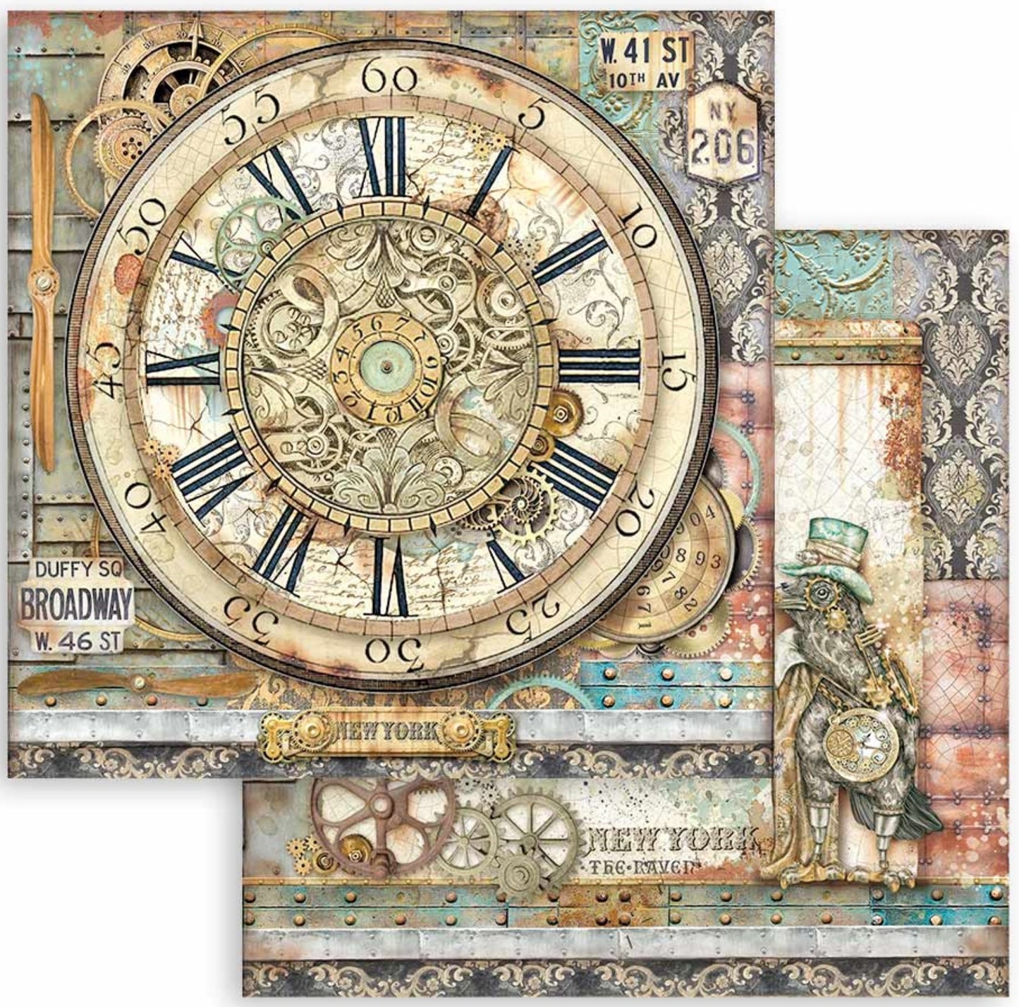 Stamperia - Scrapbooking Extra small Pad 10 sheets cm 15,24x15,24 (6"x6") - Sir Vagabond Aviator Stamperia