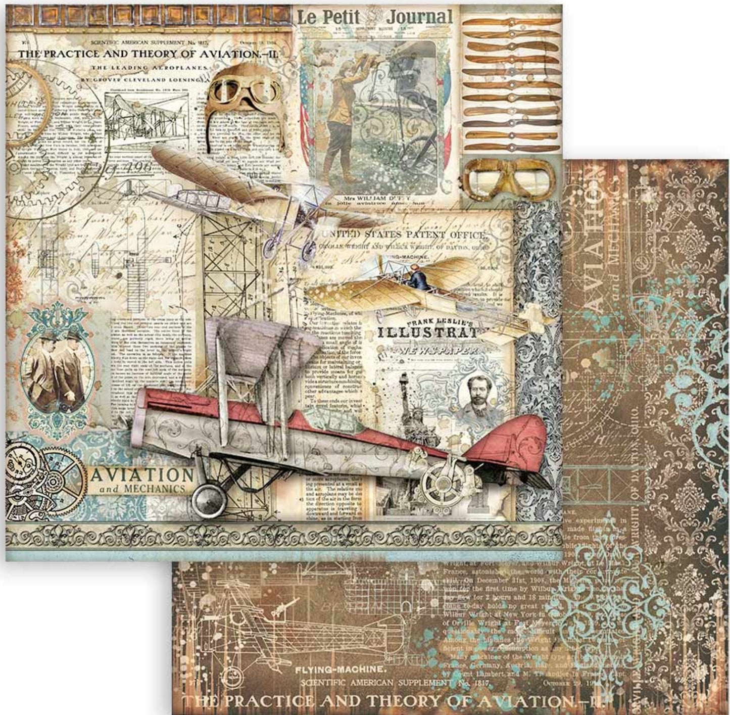 Stamperia - Scrapbooking Extra small Pad 10 sheets cm 15,24x15,24 (6"x6") - Sir Vagabond Aviator Stamperia