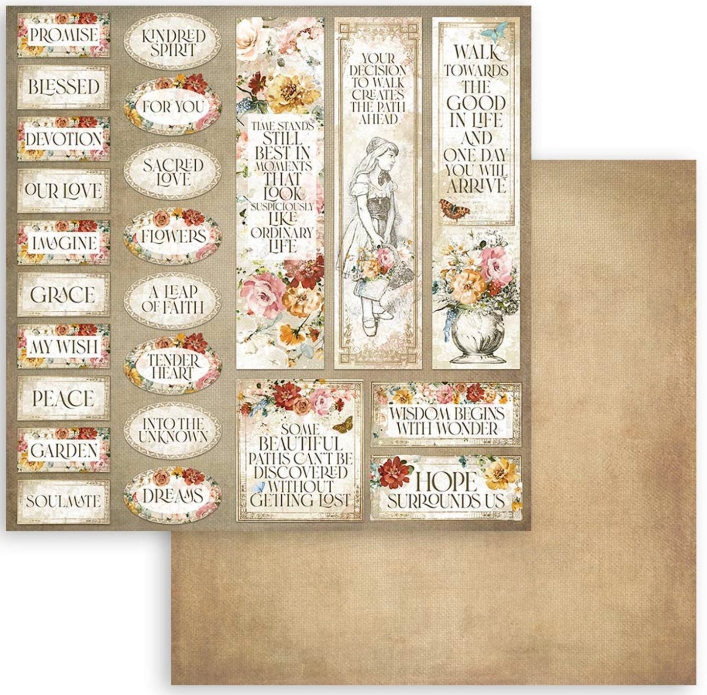 Stamperia - Scrapbooking Pad 10 sheets cm 30,5x30,5 (12"x12") - Garden of Promises Stamperia