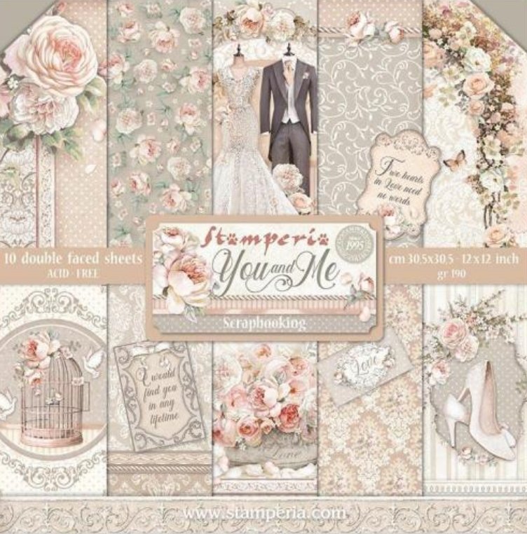 Stamperia - Scrapbooking Pad 10 sheets cm 30,5x30,5 (12"x12") - You and Me Stamperia