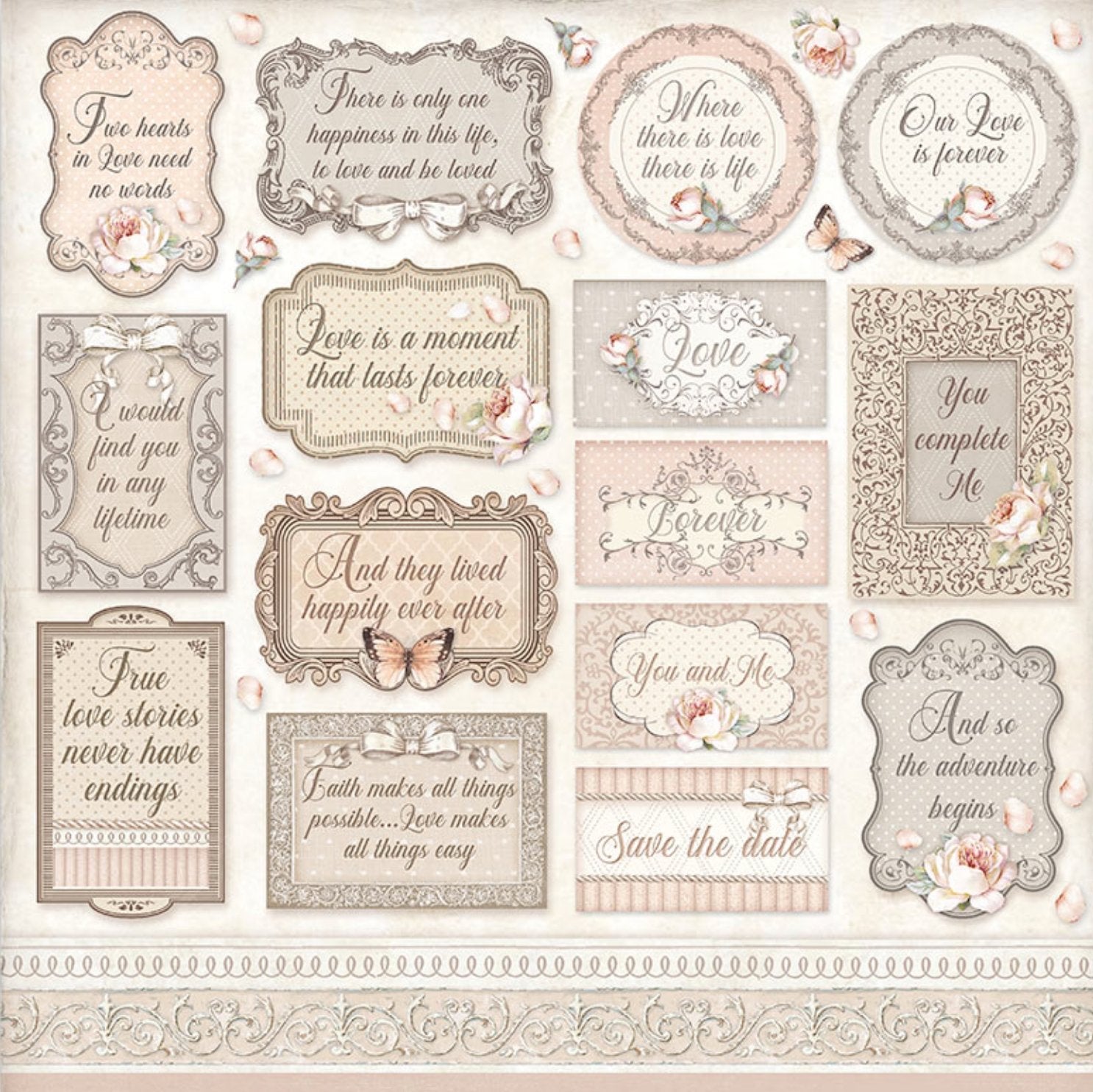 Stamperia - Scrapbooking Pad 10 sheets cm 30,5x30,5 (12"x12") - You and Me Stamperia