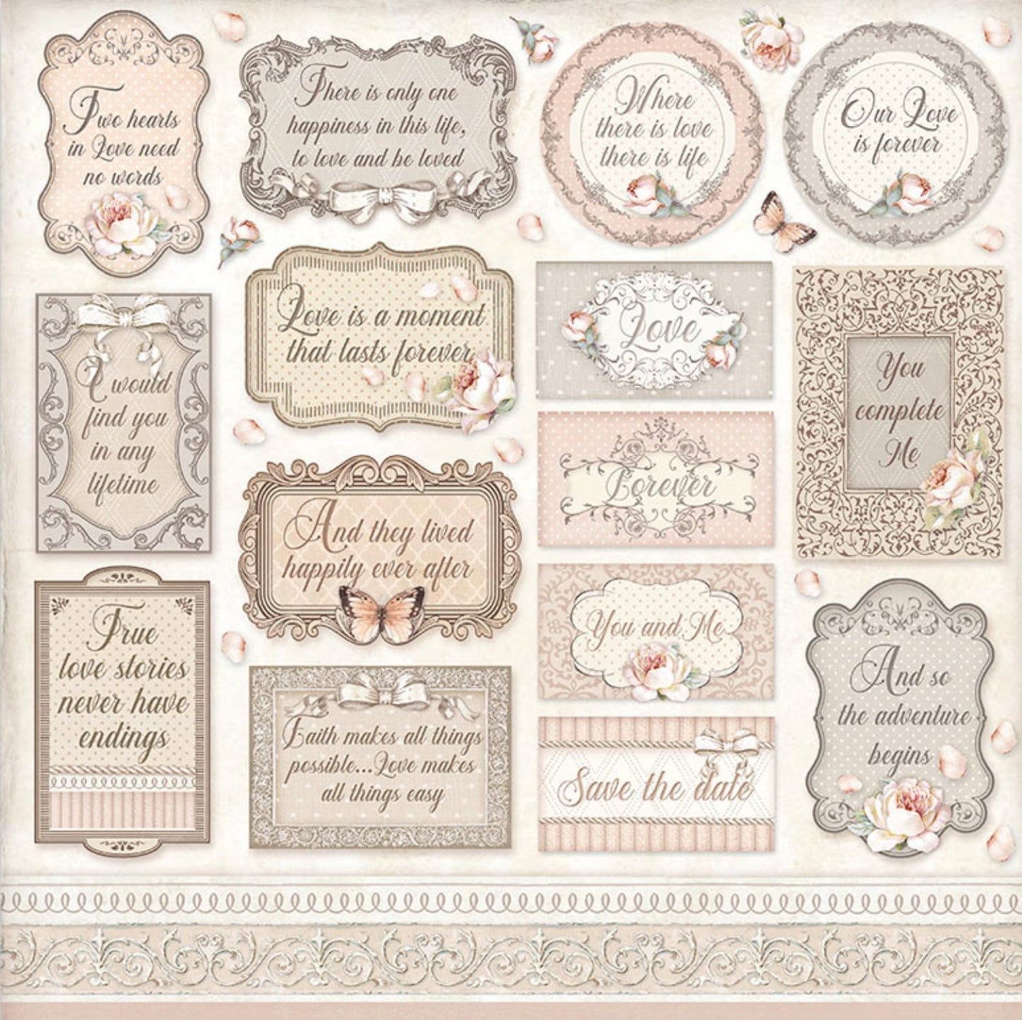 Stamperia - Scrapbooking Pad 10 sheets cm 30,5x30,5 (12"x12") - You and Me Stamperia