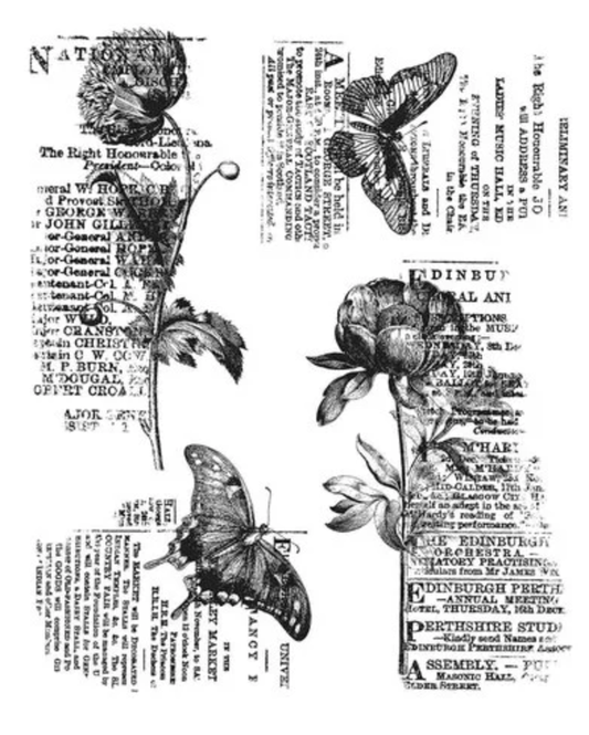 Stampers Anonymous - Tim Holtz - Cling Mounted Rubber Stamp Set - Botanic Collage - Messy Papercrafts