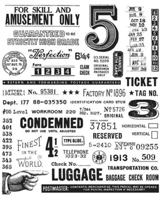 Stampers Anonymous - Tim Holtz - Cling Mounted Rubber Stamp Set - Eccentric - Messy Papercrafts