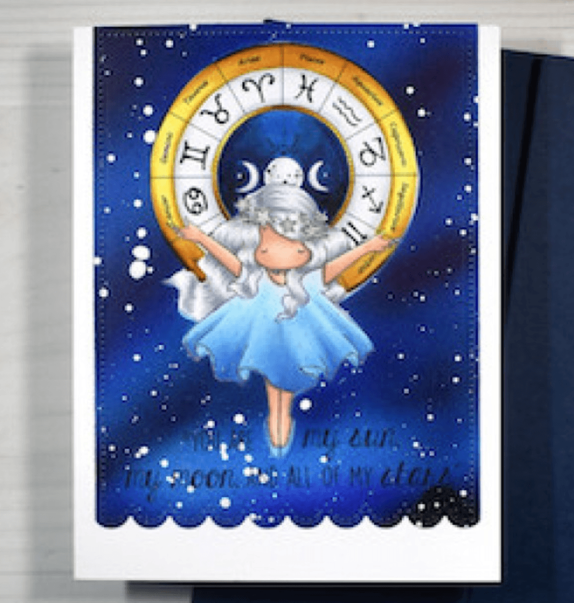 Stamping Bella - Rubber Stamp - Tiny Townie - Astrology Chart - Messy Papercrafts