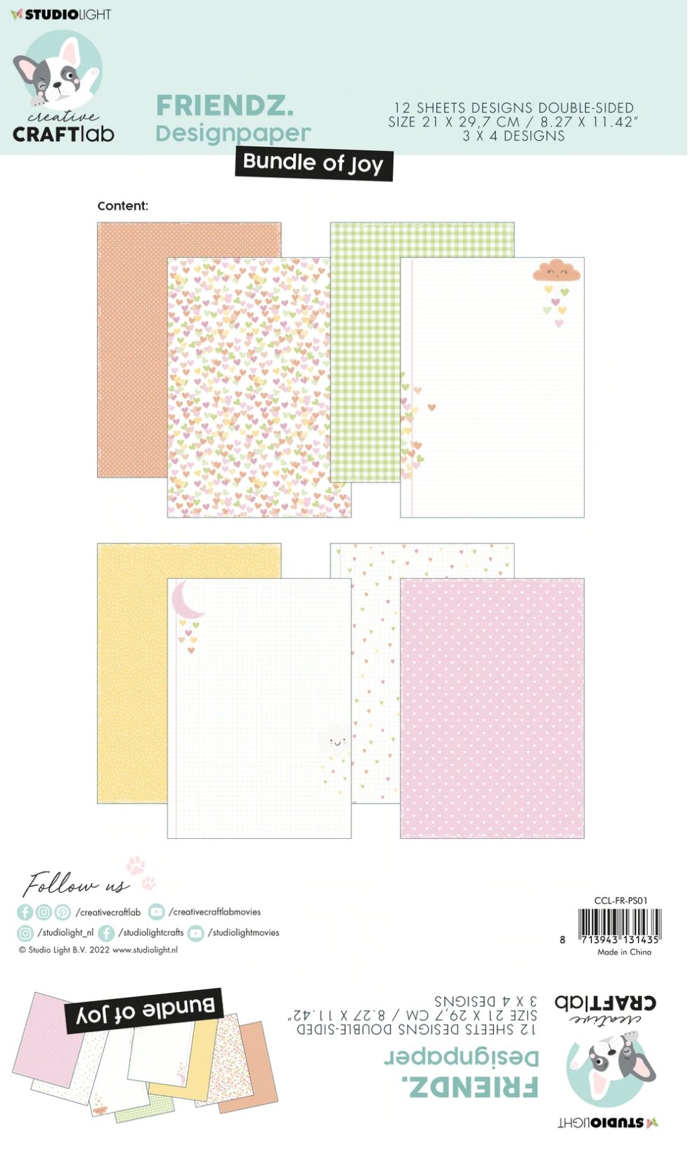 Studio Light - Paper A4 - Bundle Of Joy Assortment Set - Friendz Studiolight