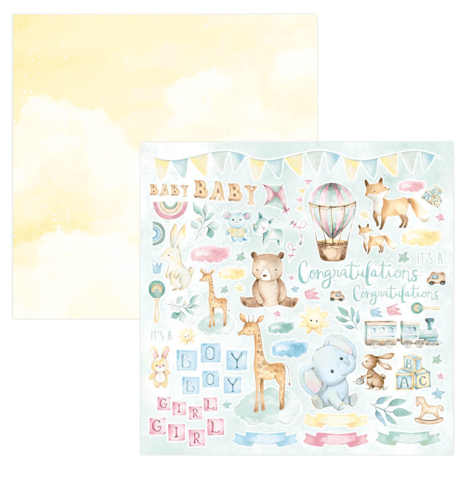 Studio Light - Scrapbook Paper - 12x12 Inch - Baby - Messy Papercrafts