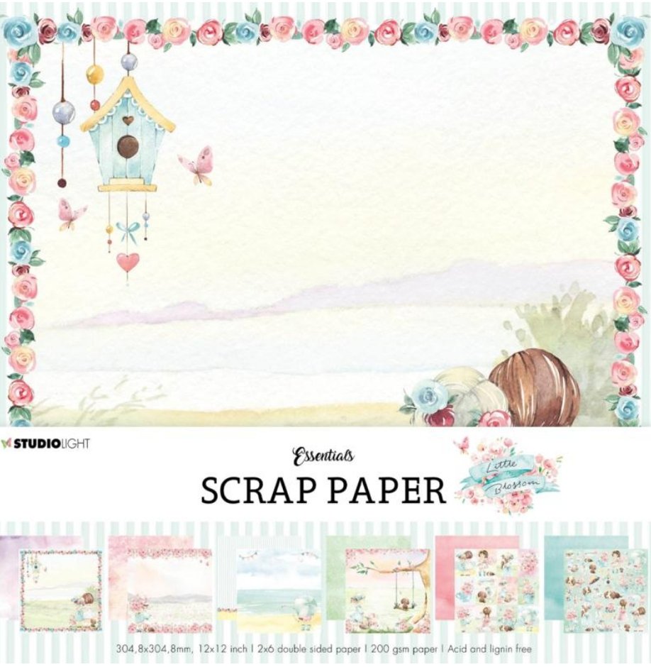 Studio Light - Scrapbook Paper Pad - 12x12 Inch - Little Blossom - Messy  Papercrafts