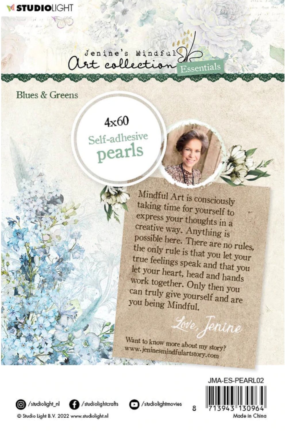 Studio Light - Self Adhesive Pearls Blues & Greens - Essentials 105x160x4mm 240 PC Nr.02 Studiolight