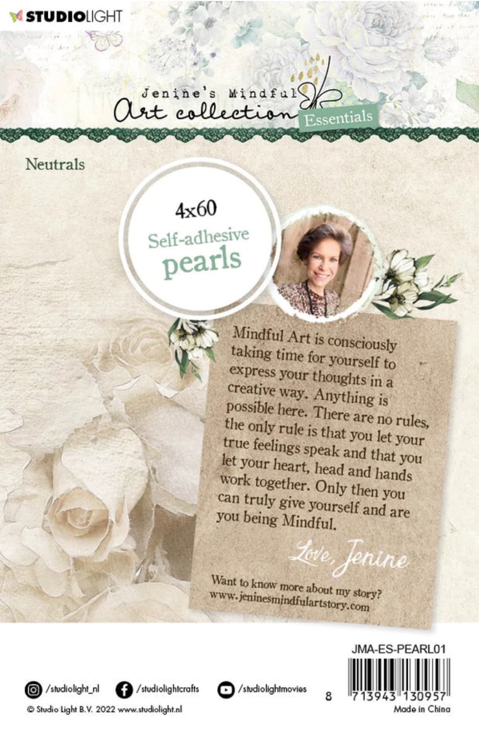 Studio Light - Self Adhesive Pearls Neutrals - Essentials 105x160x4mm 240 PC Nr.01 Studiolight