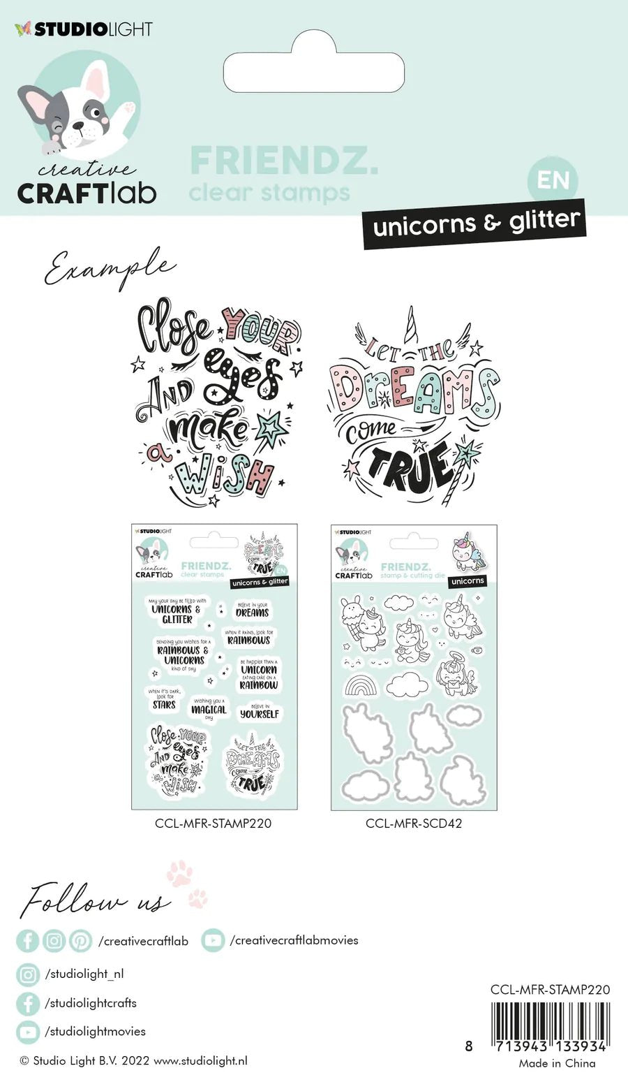 Studio Light - Stamp & Cutting Die - Unicorns & Glitter - Mini Friendz - Messy Papercrafts