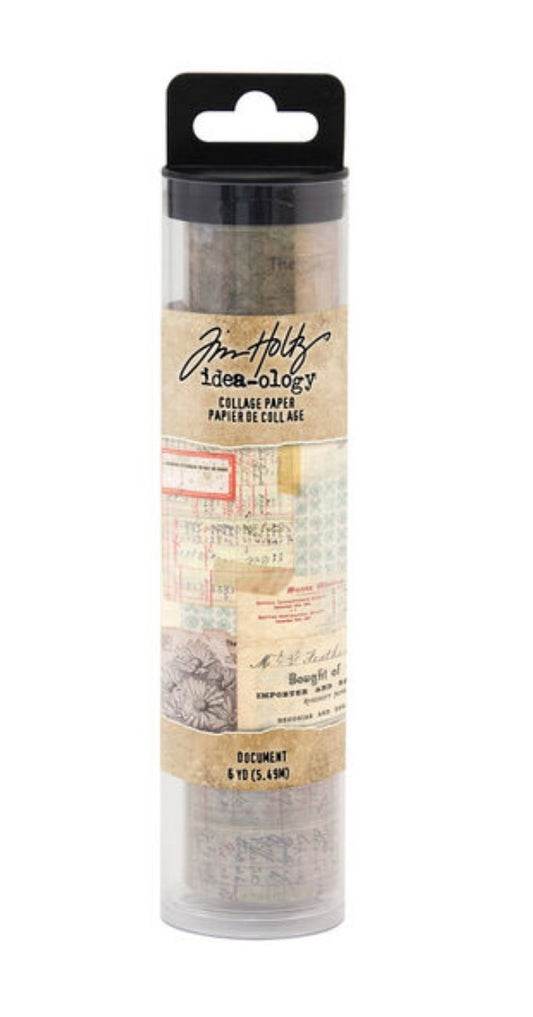 Tim Holtz Ideaology Collage Paper 6"X6yds Document Tim Holtz