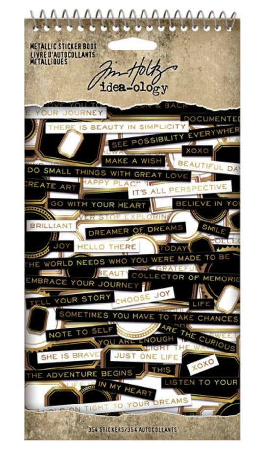 Tim Holtz Metallic Sticker Book Ideology Tim Holtz