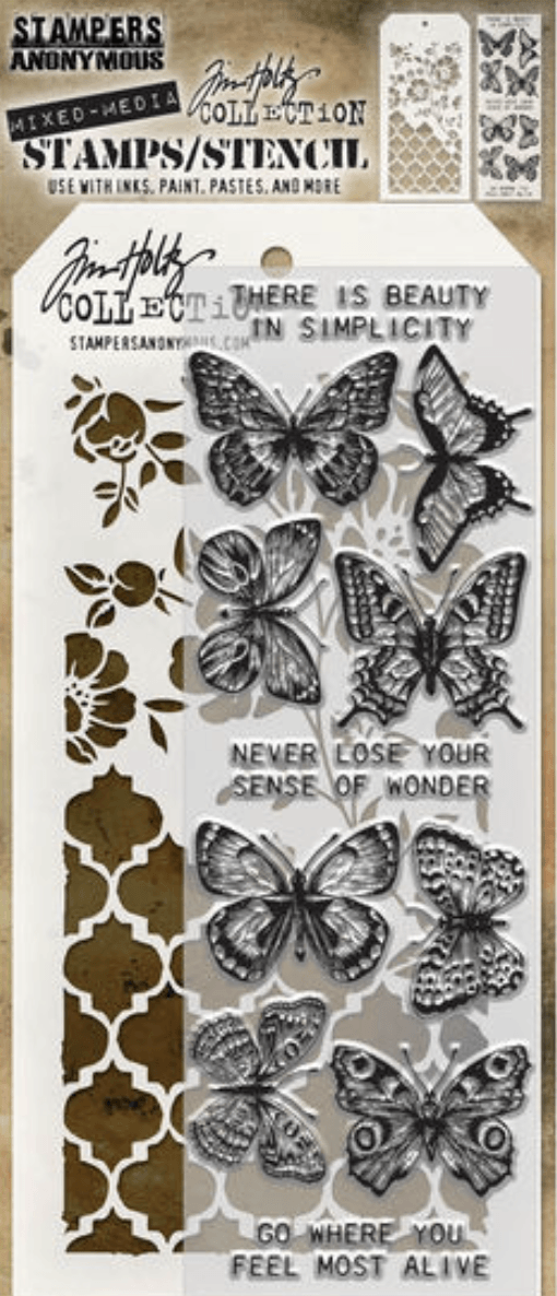 Tim Holtz Mixed Media Stamp & Stencil Set - Tiles & Splotches - Messy  Papercrafts