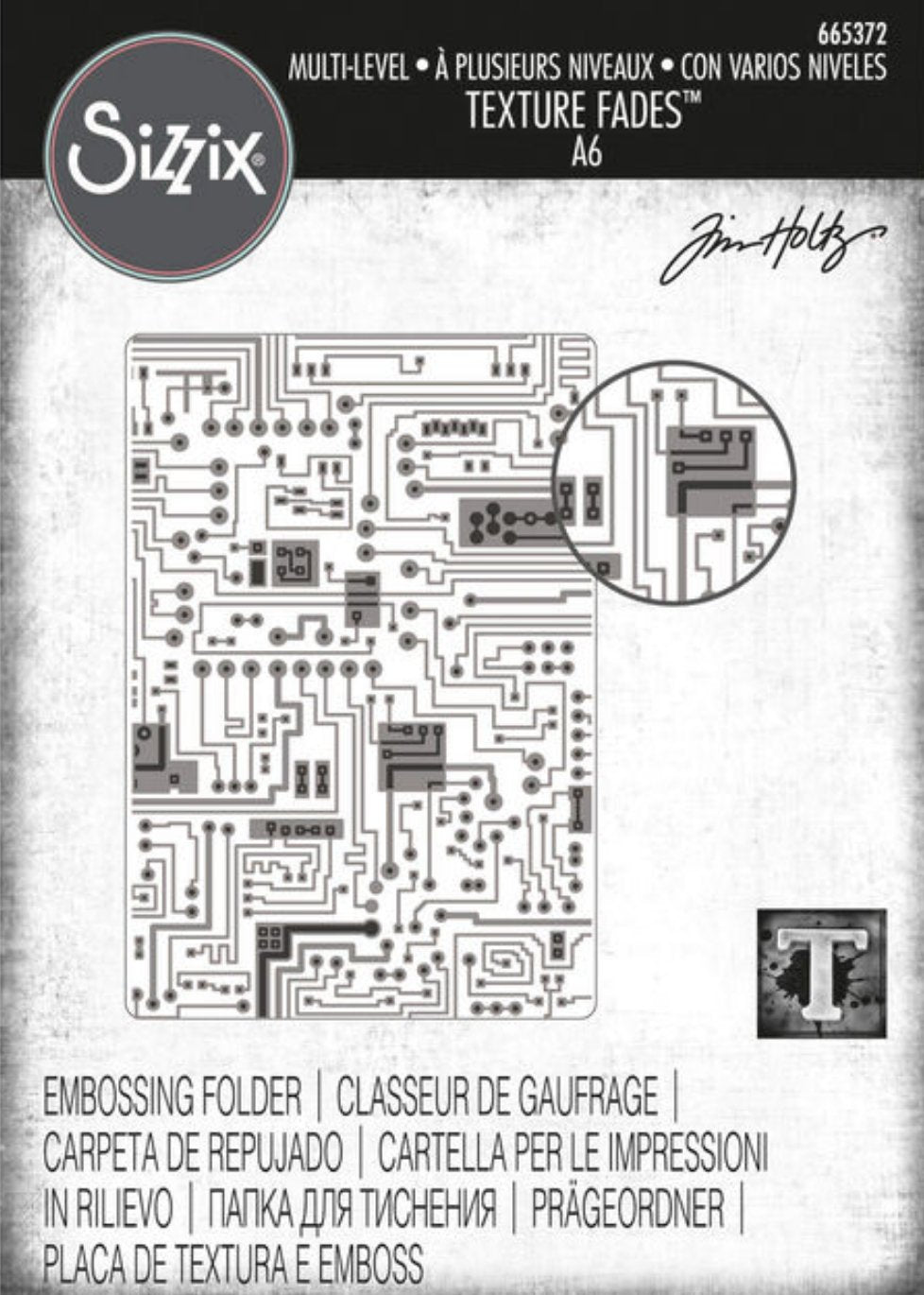 Tim Holtz Sizzix Textured Impressions Embossing Folder Circuit Tim Holtz