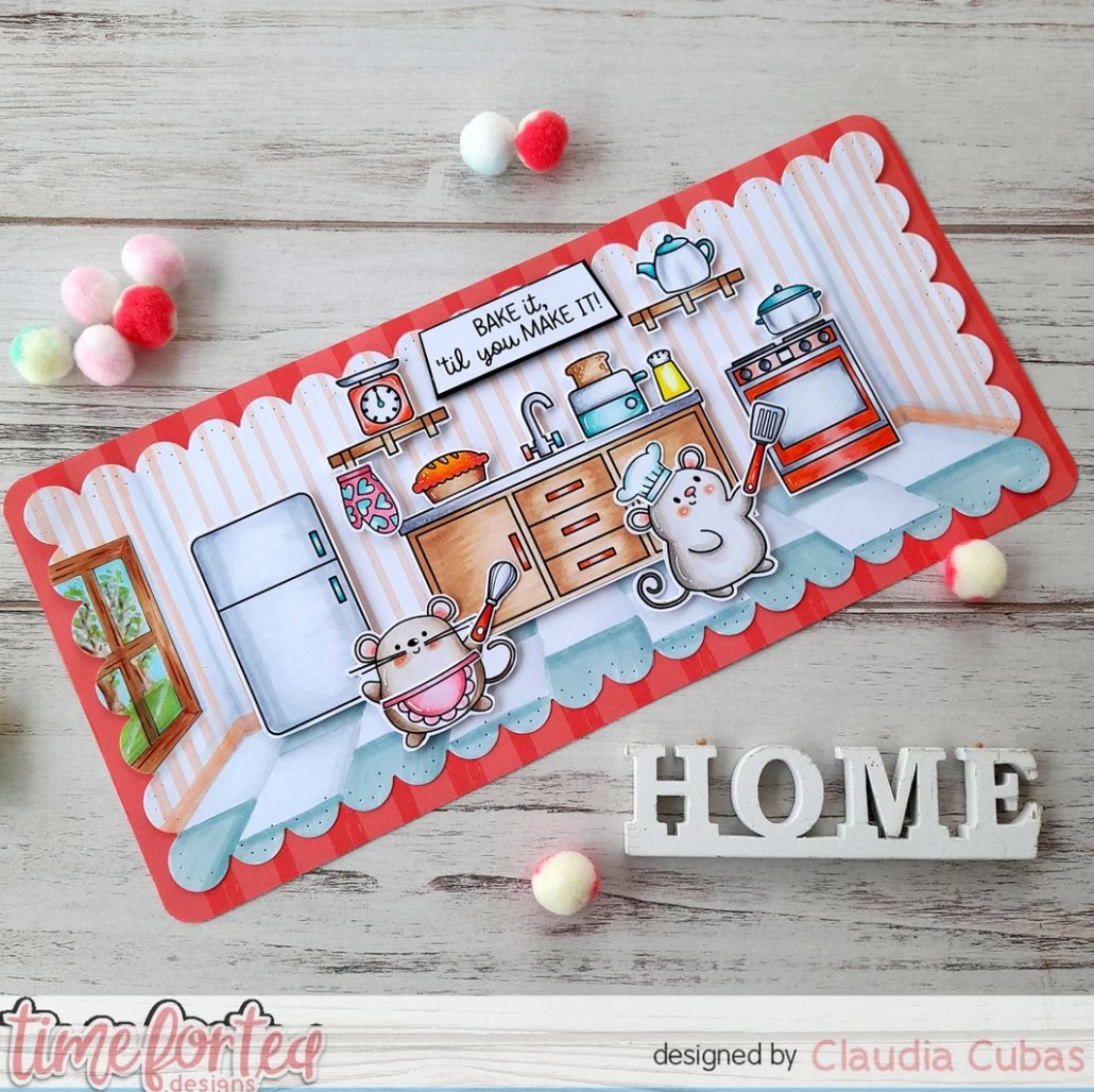 Time For Tea - Baked With Love Kitchen Add On - Stamp Set - 4x6 Time For Tea