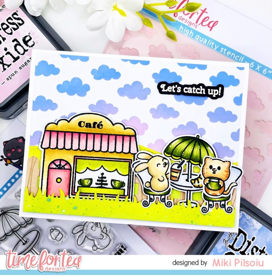 Time For Tea - Cafe Critters - Stamp Set - 4x6 Time For Tea