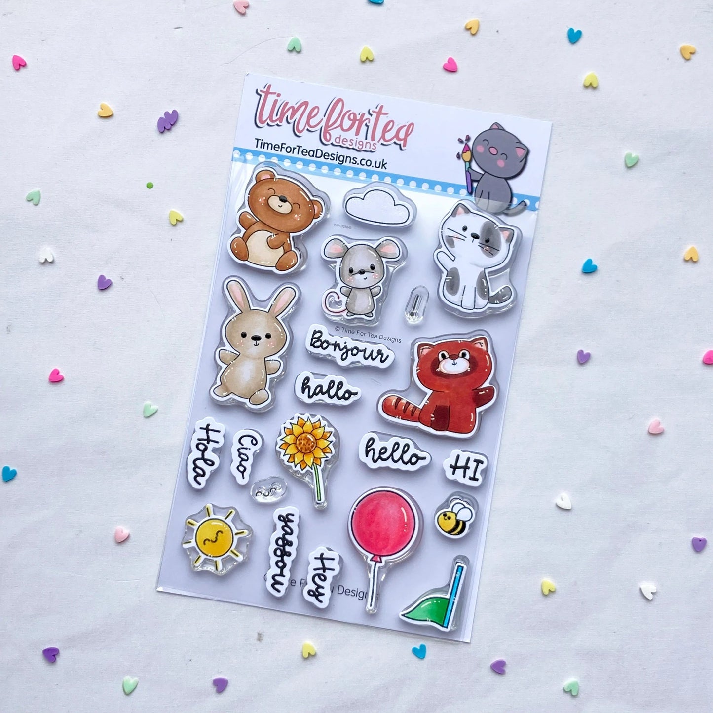 Time For Tea Designs - Hey There Critters - A6 Stamp Set Time For Tea Designs