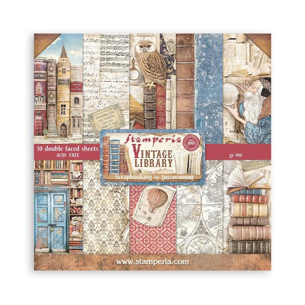 8x8 - Vintage Library - Double-Sided Paper Pad - Stamperia