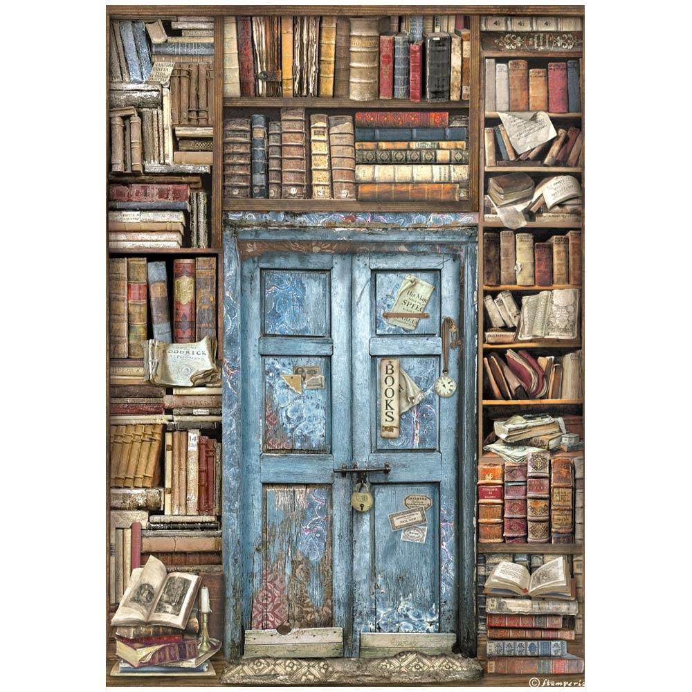 Vintage Library - Door- Rice Paper - Stamperia