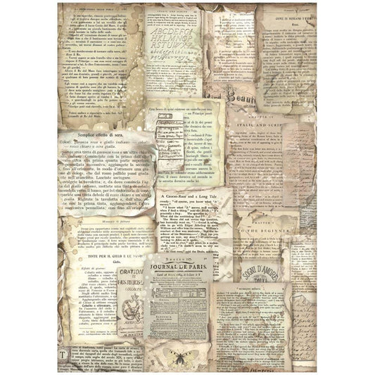 Vintage Library - Book Pages - Rice Paper - Stamperia