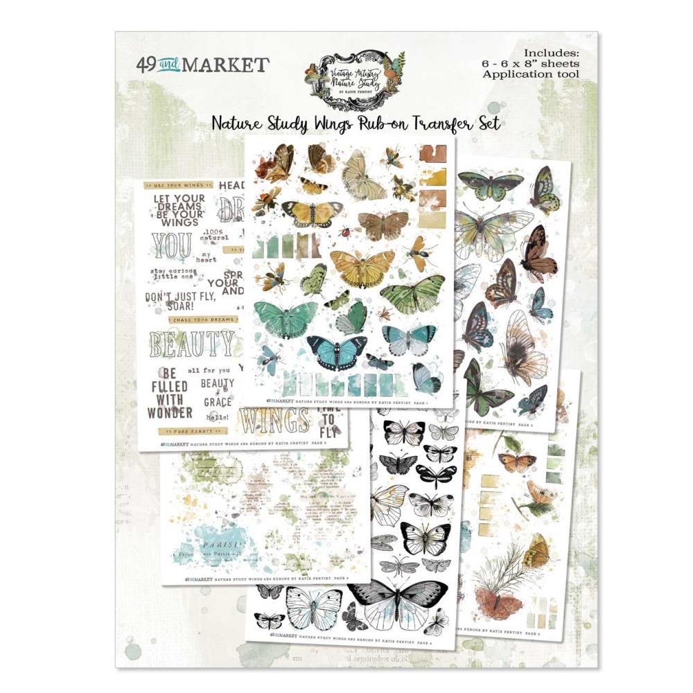 Rub-Ons - Wings - 6x8 - 6/Sheets - Nature Study - 49 and Market