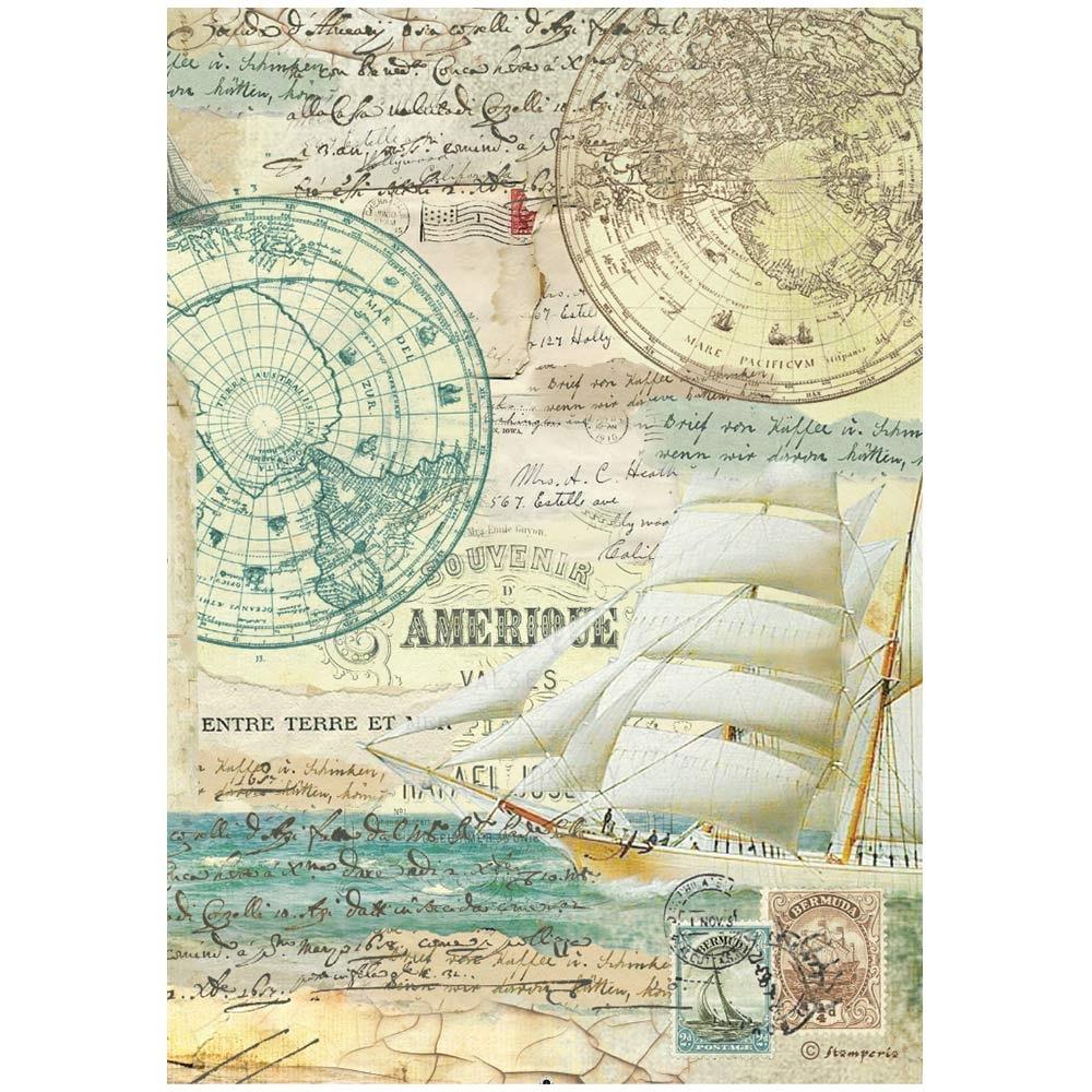 Around The World - Sailing Ship - Rice Paper - Stamperia