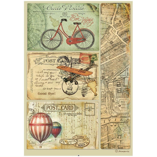 Around The World - Post Card - Rice Paper - Stamperia