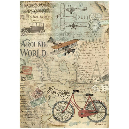 Around The World - Bicycle - Rice Paper - Stamperia