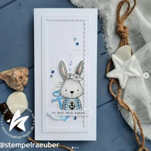 Clear Stamp Set - Bunny with Anchor - Ankerhase - A6 - Creative Depot