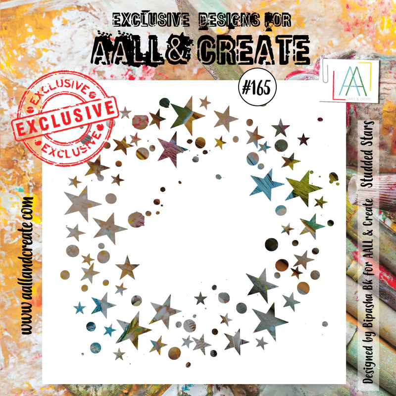 Aall and Create - Studded Stars - 6x6 - Janet Klein - Stencil - #165