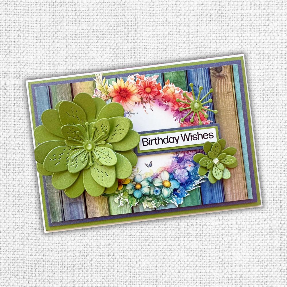 12 x 12 Inch - Rainbow Wood - Double Sided Paper - Paper Rose