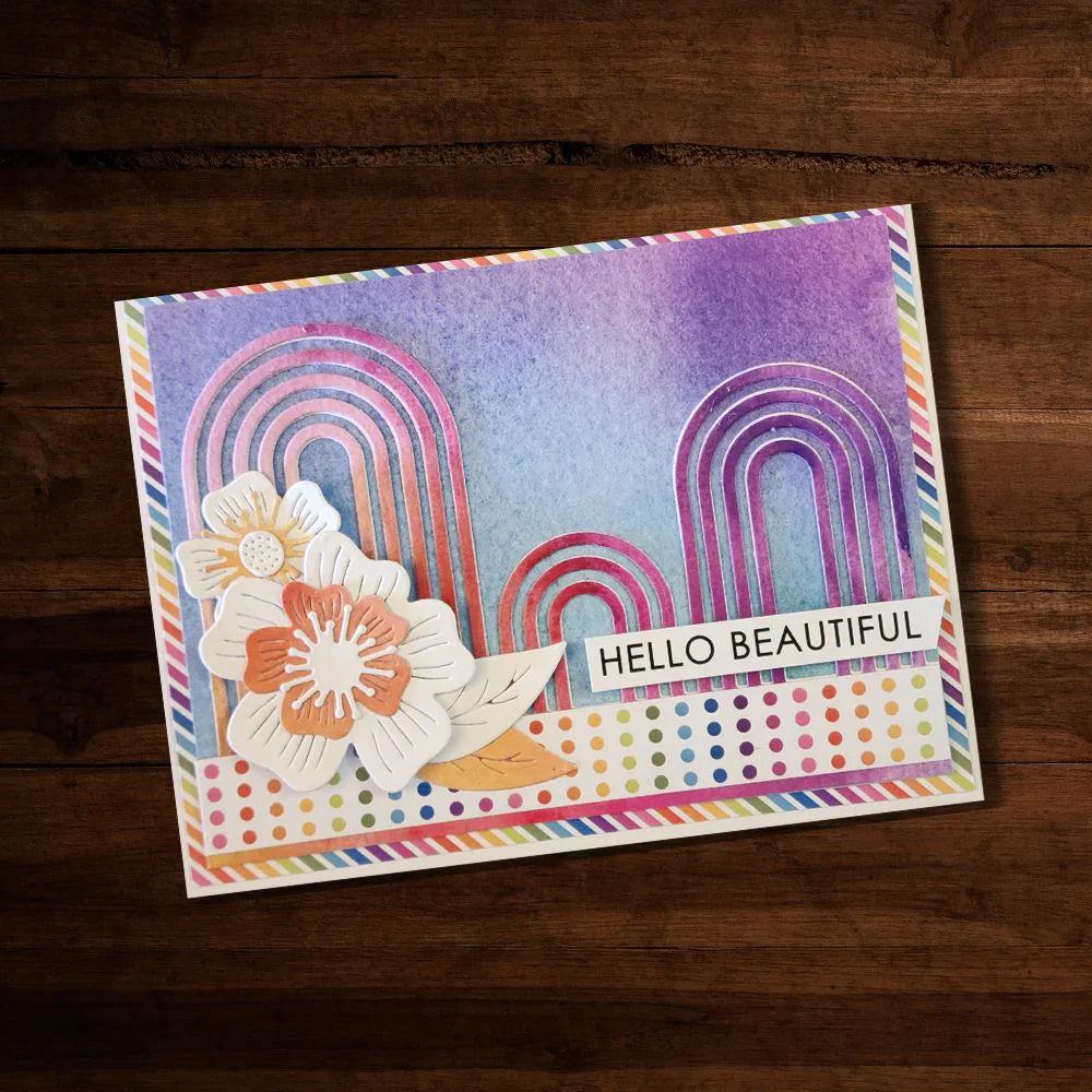 6x6 Inch - Rainbow Twirl - Double Sided Paper - Paper Rose