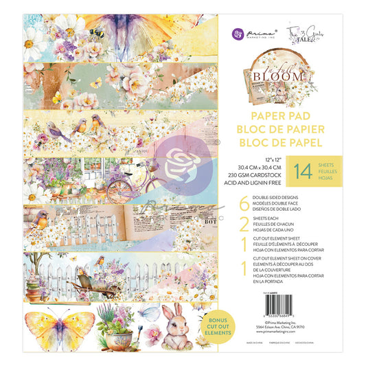 6x6 Paper Pad - In Full Bloom - Prima Marketing - Double Sided Paper - 26/Pkg
