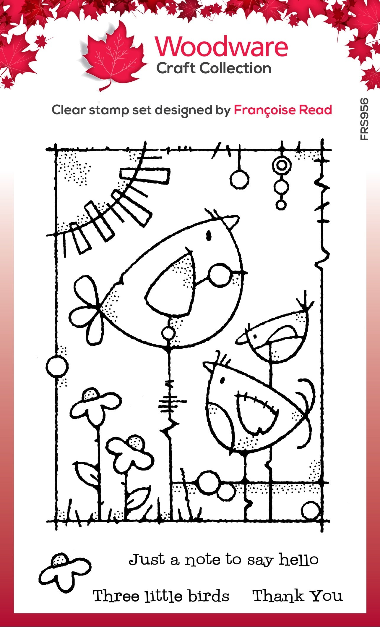 Three Little Birds - Clear Stamp - Woodware Craft Collection - 4x6