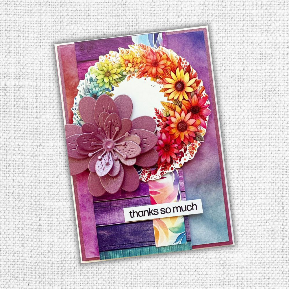 6x6 Inch - Rainbow Wood - Double Sided Paper - Paper Rose