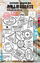 A7 - Passport Stamps - AALL and Create - Designer Janet Klein - Clear Stamp Set - #895