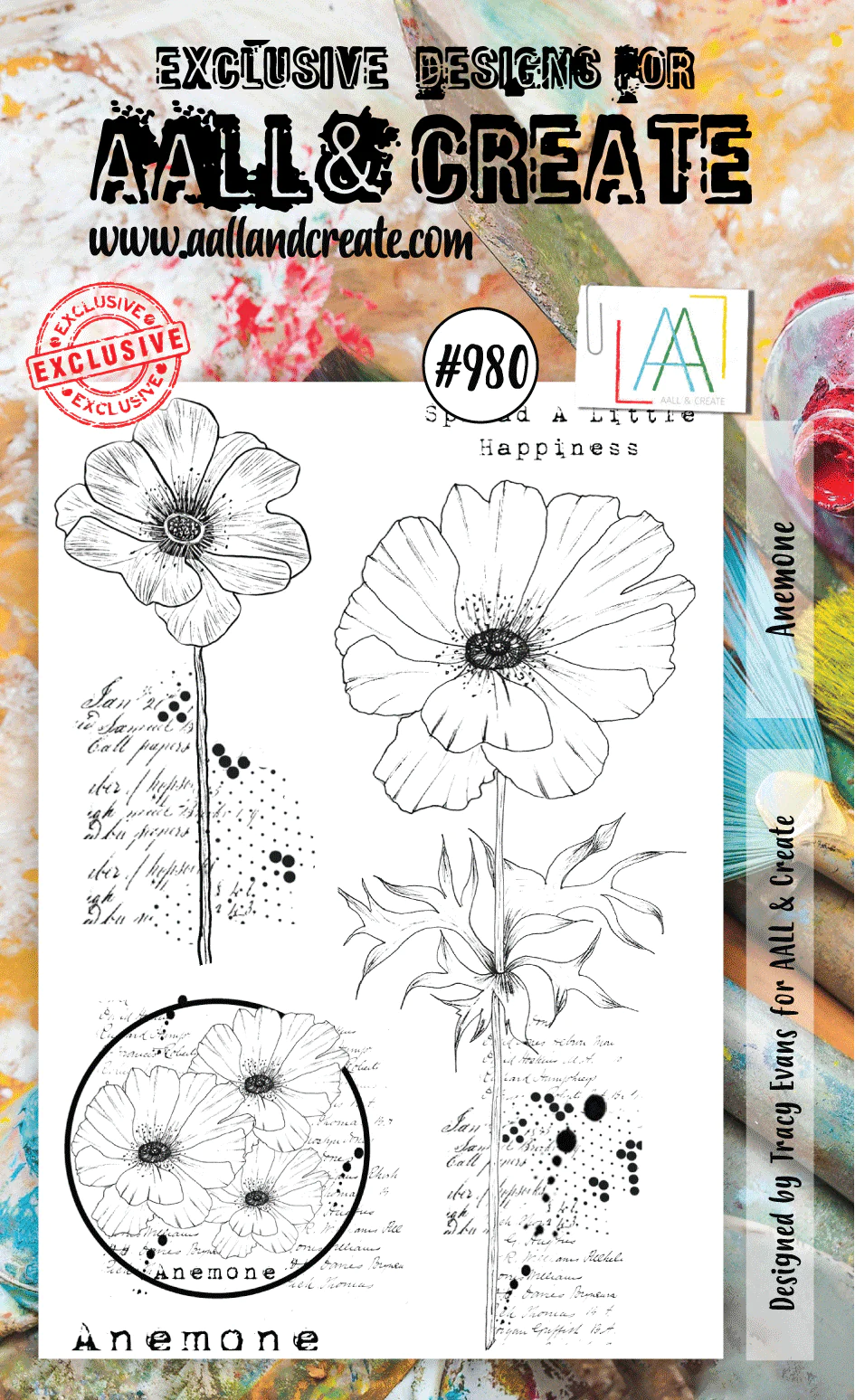 A6 - Anemone - AALL and Create - Tracy Evans - Clear Stamp Set - #980