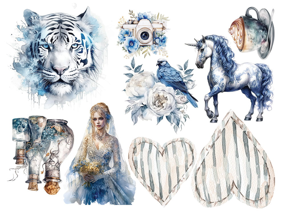 8x8 - In Frosty Colors - 12 Double Sided Papers - Alchemy Of Art