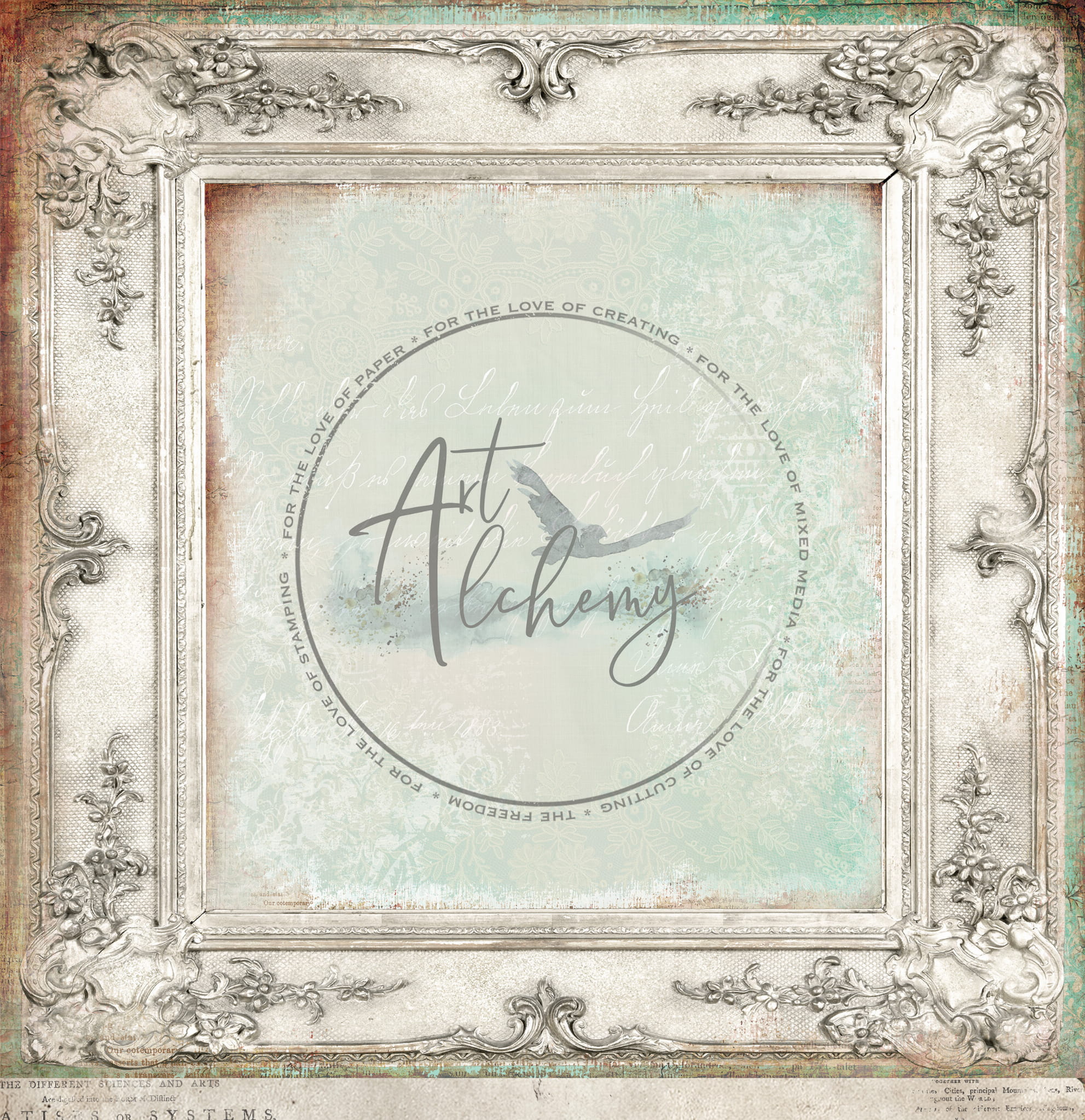 12x12 - Romantic Shabby Chic - 6 Double Sided Paper Set - Alchemy Of Art