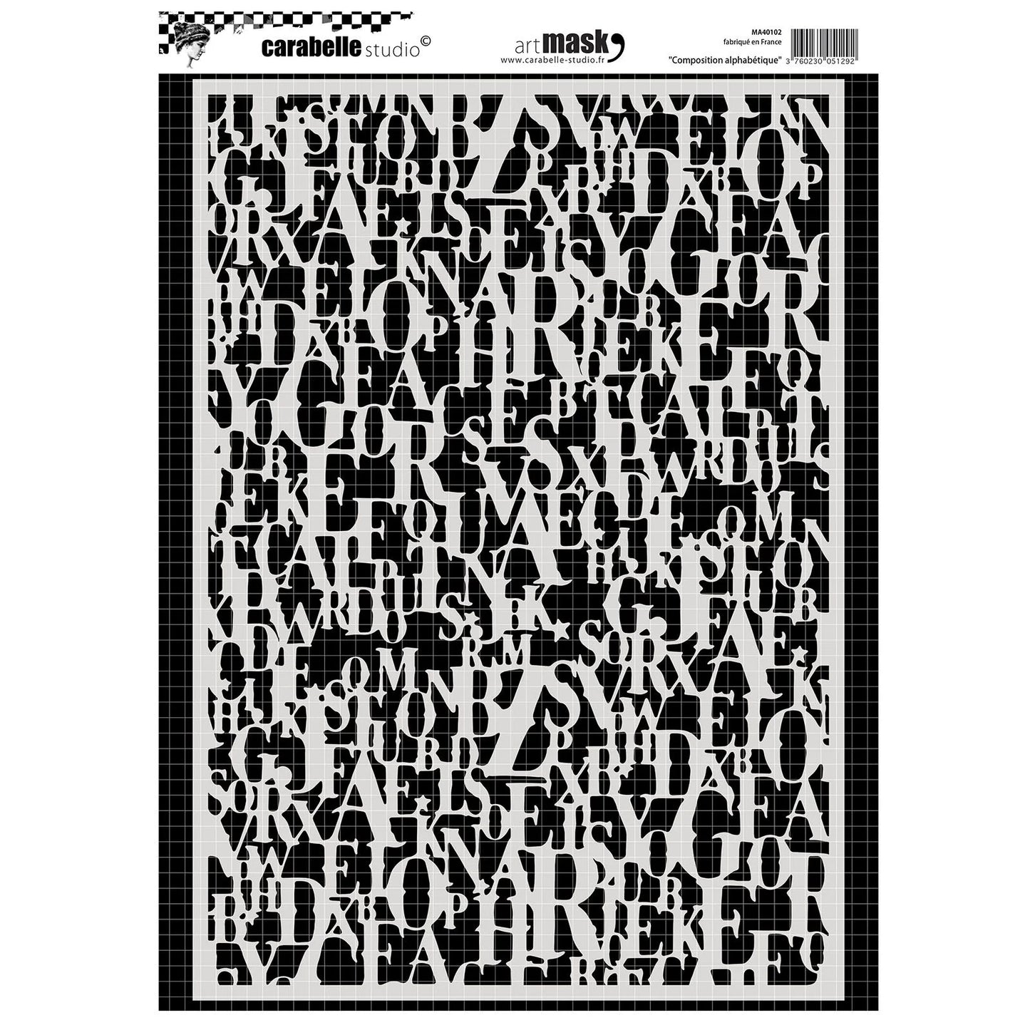 Stencil A4 - Composition Alphabetique - Carabelle Studio