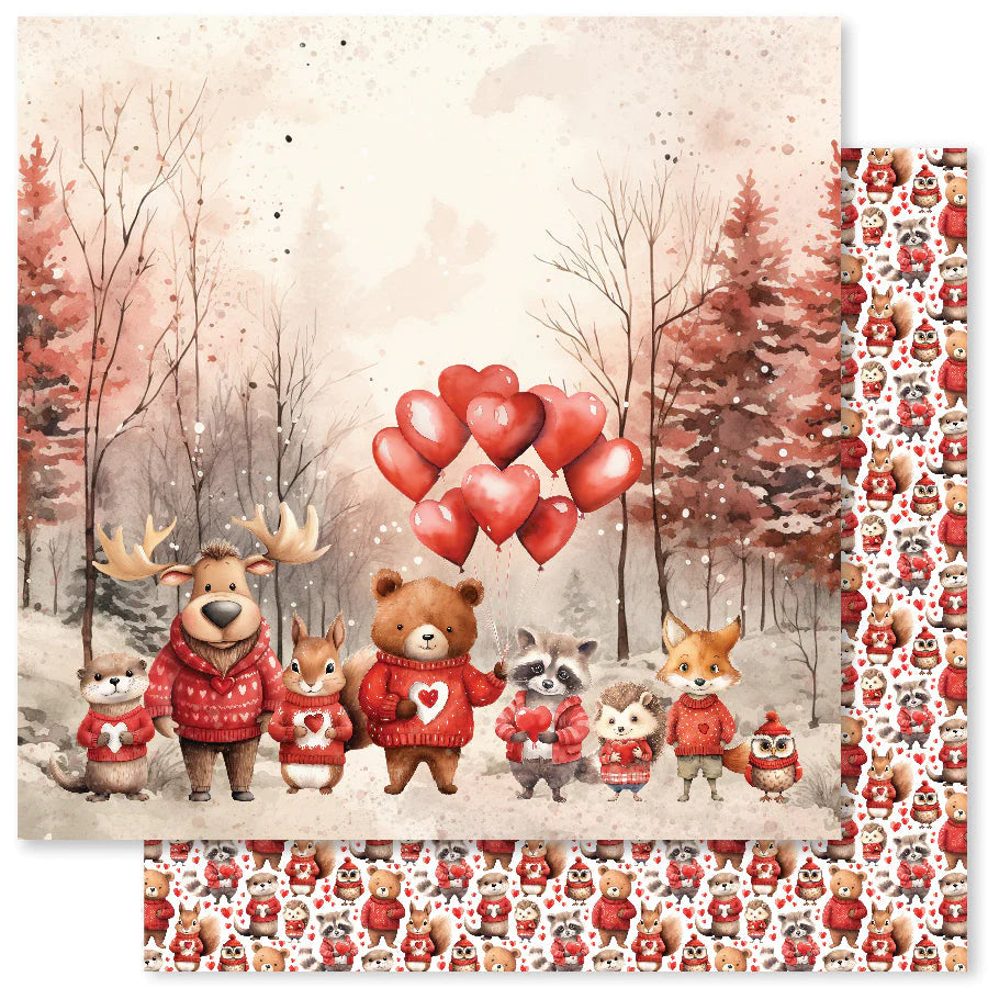 12 x 12 Inch - Animal Love - Double Sided Paper - Paper Rose