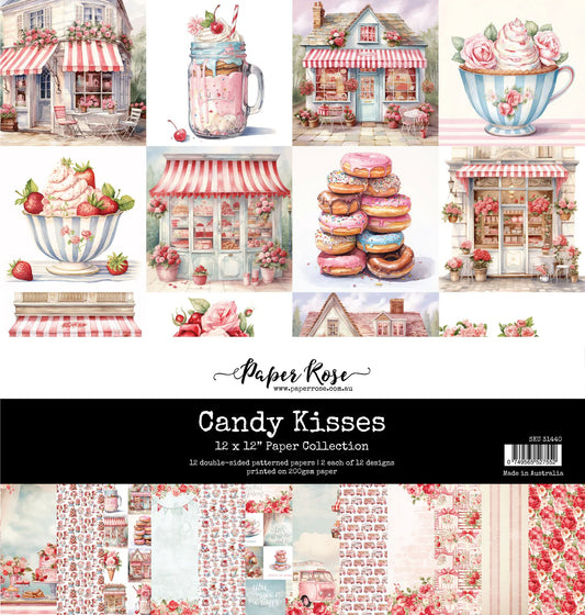 12 x 12 Inch - Candy Kisses - Double Sided Paper - Paper Rose